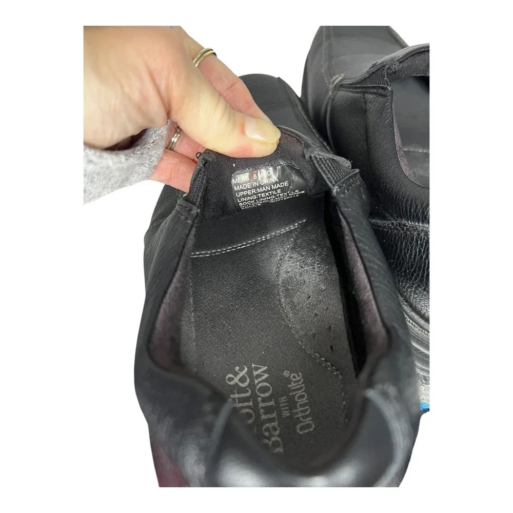 Croft & Barrow Mens Ortholite Slip‎ On Loafers Black Pebbled Shoes Size 8 Med